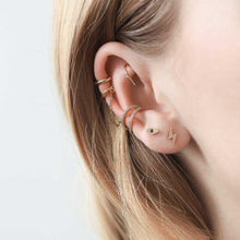 Load image into Gallery viewer, Whispering Star Hoop Earrings
