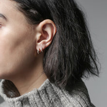 Load image into Gallery viewer, Mini Eternity Hoop Earrings in Sterling Silver
