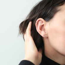 Load image into Gallery viewer, Crystal Huggie Earrings and Tiny Trinity Studs