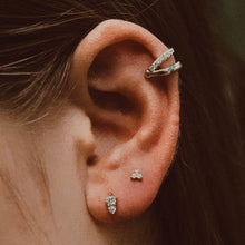 Load image into Gallery viewer, Mini Crystal Trinity Studs in Sterling Silver