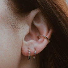 Load image into Gallery viewer, Rainbow Eternity Hoop Earrings in Sterling Silver
