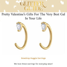 Load image into Gallery viewer, Dewdrop Huggie Earrings in Sterling Silver
