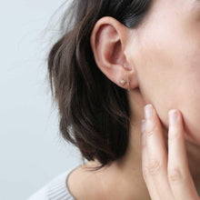 Load image into Gallery viewer, Pave Bar Studs in Sterling Silver
