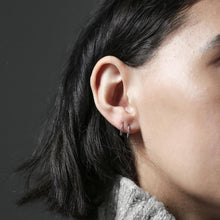 Load image into Gallery viewer, Shooting Star Open Hoop Earrings in Sterling Silver
