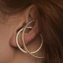 Load image into Gallery viewer, Large Celestial Illusion Hoops in Sterling Silver
