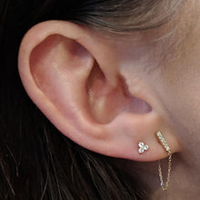 Load image into Gallery viewer, Mini Falling Star Chain Earrings in 14k Gold
